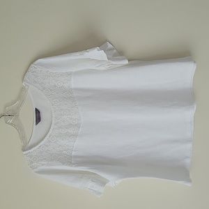 Dorothy Perkins White Lace T-Shirt- Size 14